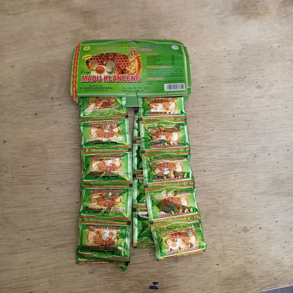 

jamu tradisional madu klanceng isi 20 sachet