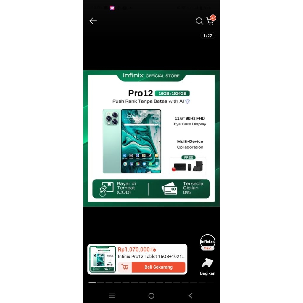 INFINIX TABLET ANDROID PRO 12