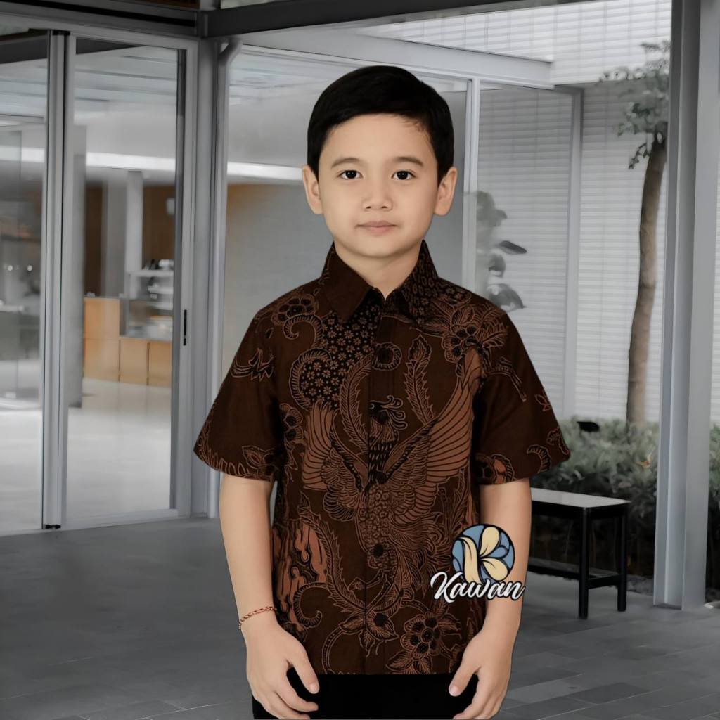 MURAH TERBARU KEMEJA BATIK PRIA SOANG MAHOGANY BROWN coklat mahogany ayah dan Batik anak cowok
