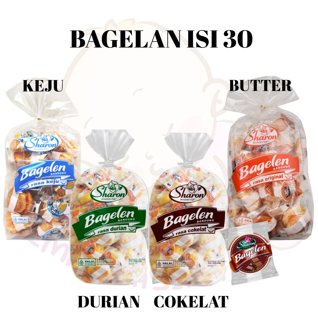 

Sharon Bagelen Bandung 300gr (isi 30pcs) Roti Kering Bagelan Aneka Rasa Coklat Keju Butter Durian