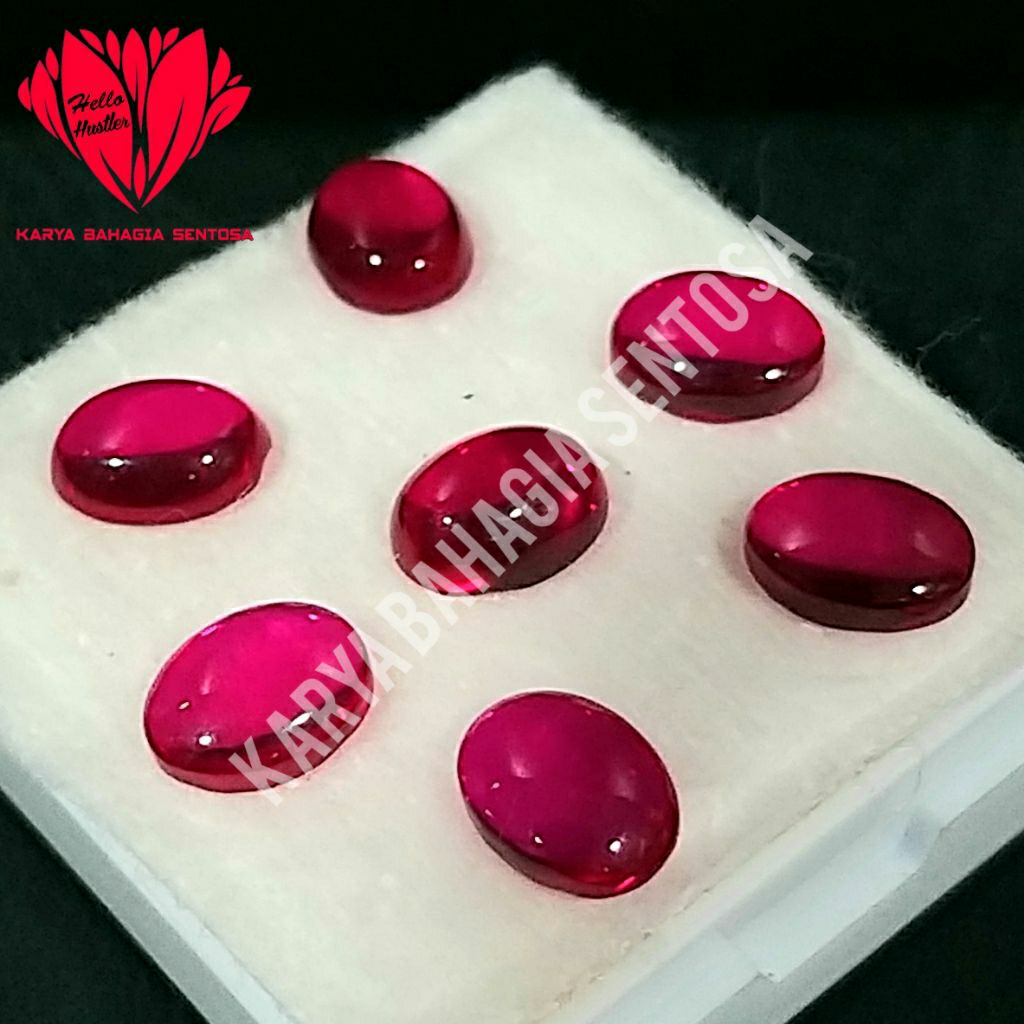 Batu Permata Merah Delima Ruby Siam Rose Bangkok 9 Mohz Fancy Size 7 x 9 mm Classical Collection