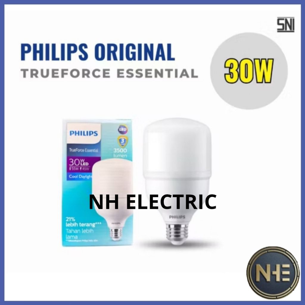 Lampu Led Tforce 30 Watt Ledbuld Putih Philips - Bohlam Led True Force 30watt Philips White SNI