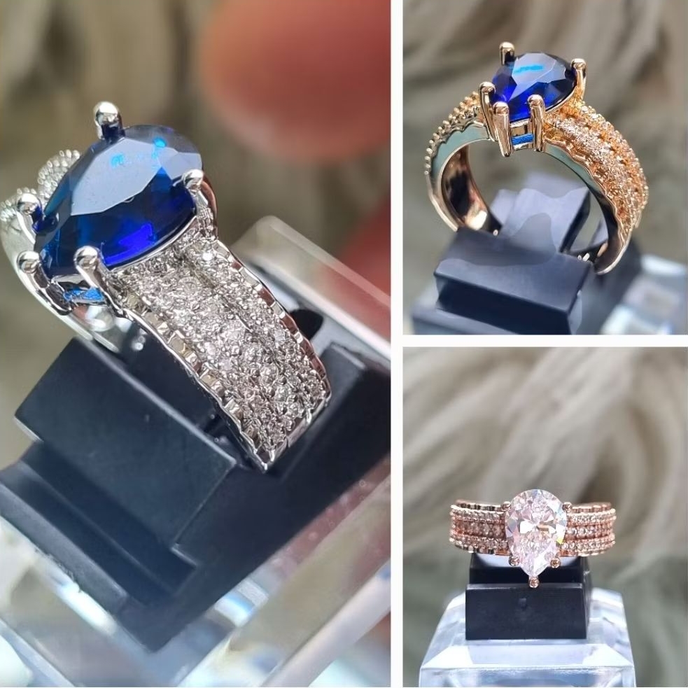 Cincin lady ANA love blue sapir biru
