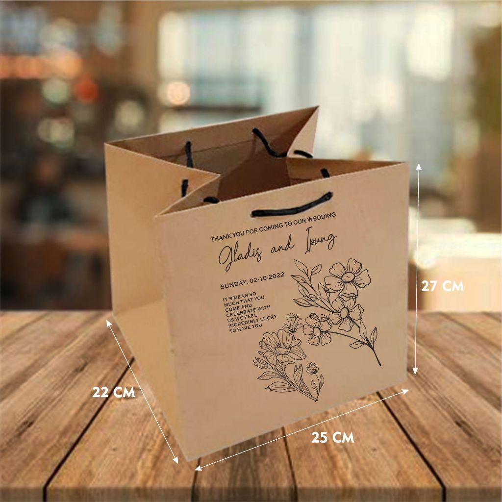 

Paperbag Kotak Nasi Sablon /paperbag coklat 25x22x27/ Paperbag Polos Coklat Bento / Paperbag Coklat / Tas Kertas / Paperbag Sablon Custom