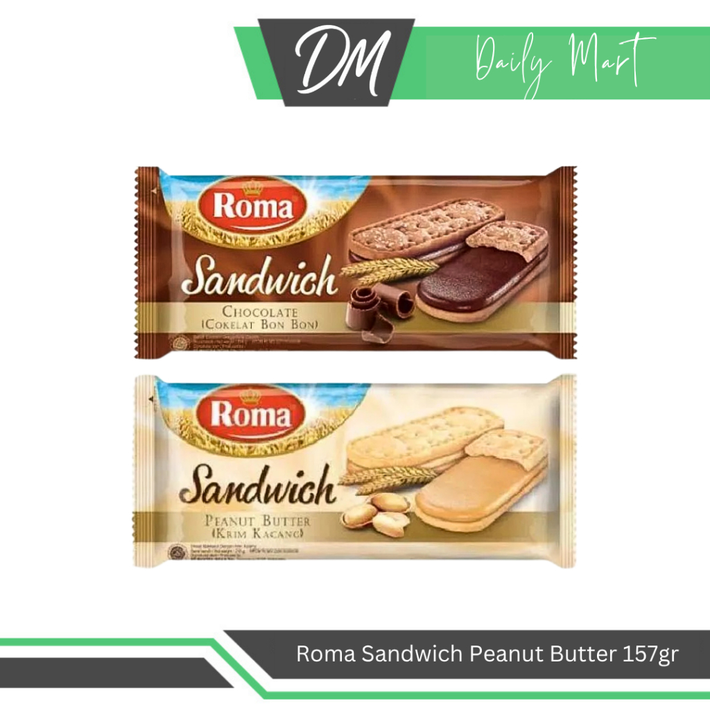 

Roma Sandwich Bonbon 157gr All Varian Chocolate/Peanut Butter - Biskuit Enak Murah Bergizi