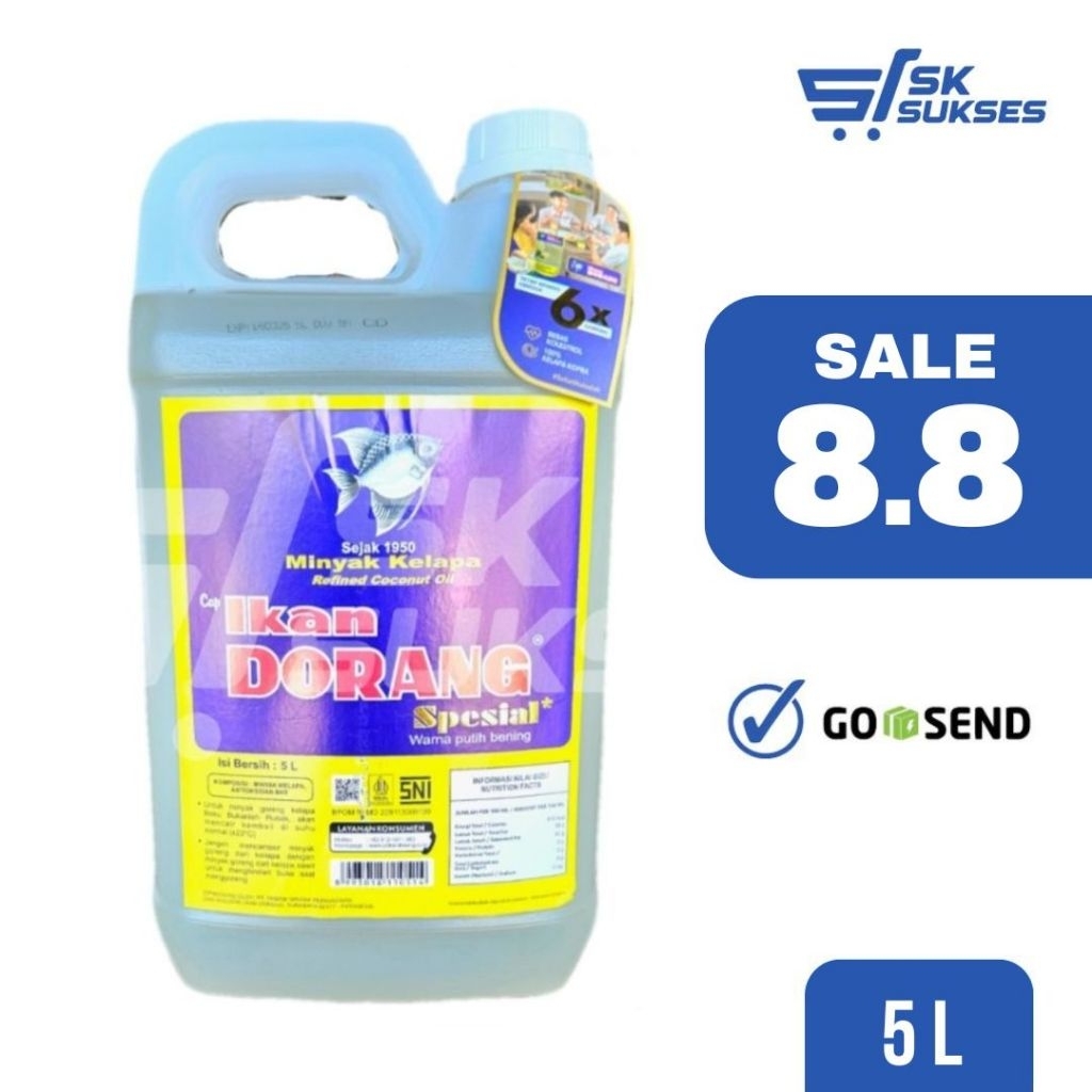 

[SURABAYA] MINYAK GORENG KELAPA "IKAN DORANG SPECIAL" (WARNA PUTIH) - 5 ltr
