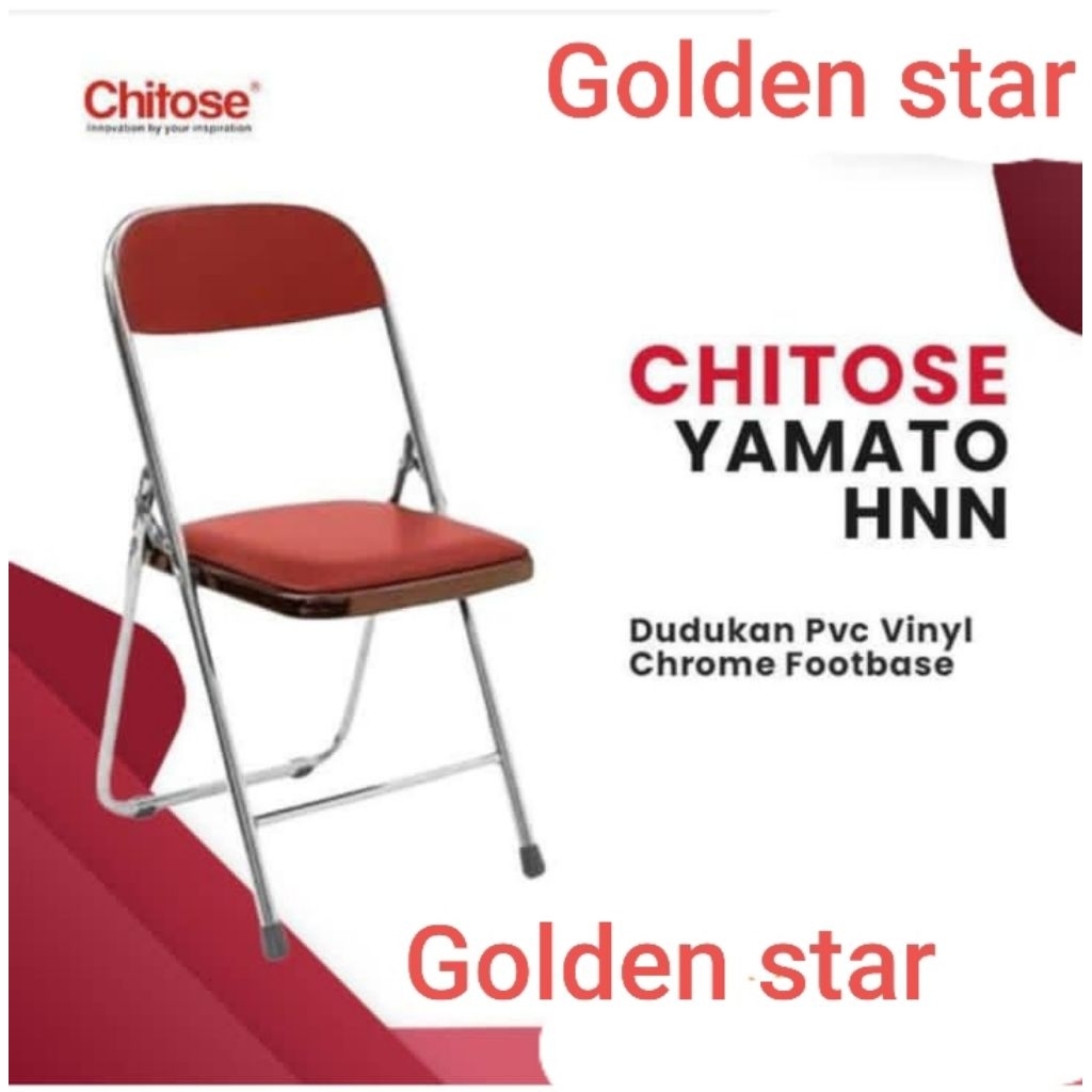 Kursi Lipat Chitose Yamato HNN Chrome ORIGINAL ( Merah / Hitam )