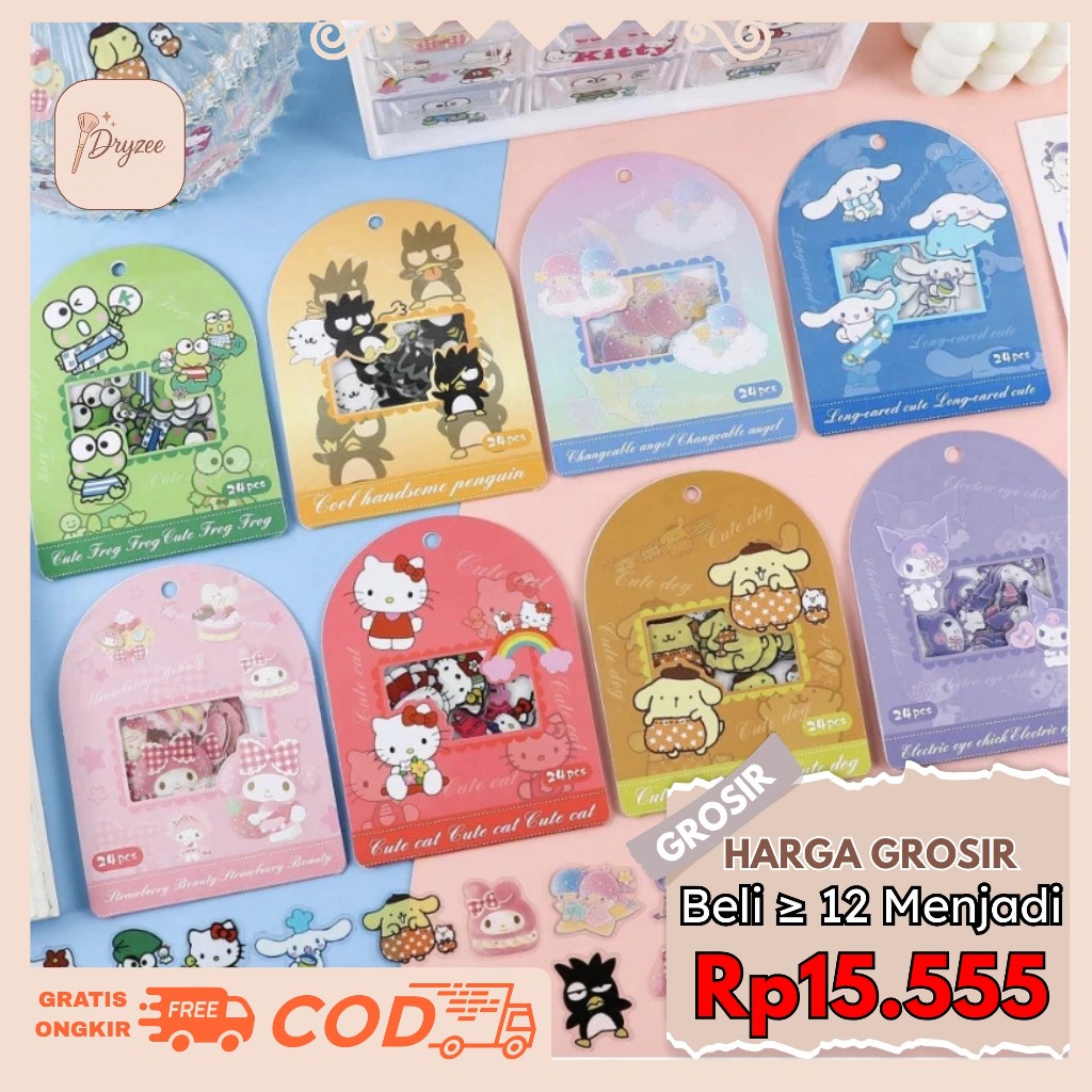 

Stiker Lucu Sanrio Group Pack Set 24 Pcs SN09