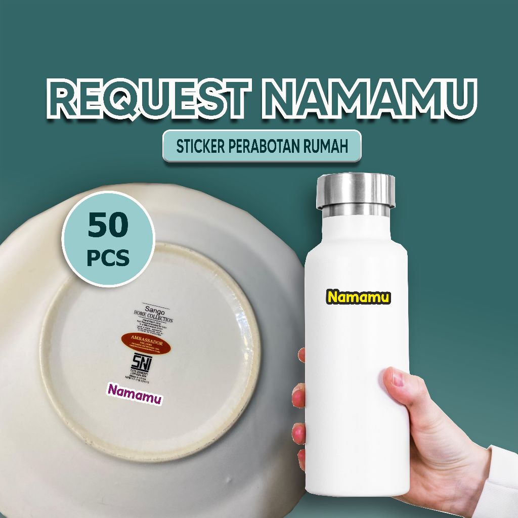 

(TERMURAH) Stiker Perabotan Custom Stiker Nama Sticker Custom Nama Untuk Perabotan Rumah Sticker Piring Stiker Stiker Nama Gelas Timbul Waterproof 50 PCS