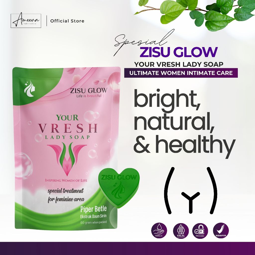 ZISU GLOW SABUN KEWANITAAN ATASI GATAL & KEPUTIHAN EKSTRAK DAUN SIRIH 100% ASLI