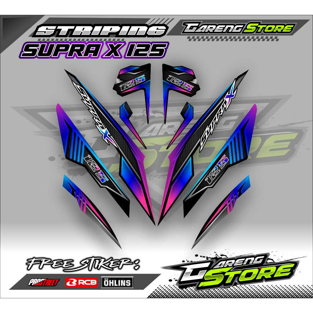 STRIPING VARIASI HONDA SUPRA X 125 / STICKER LIST VARIASI MOTOR SUPRA X 125