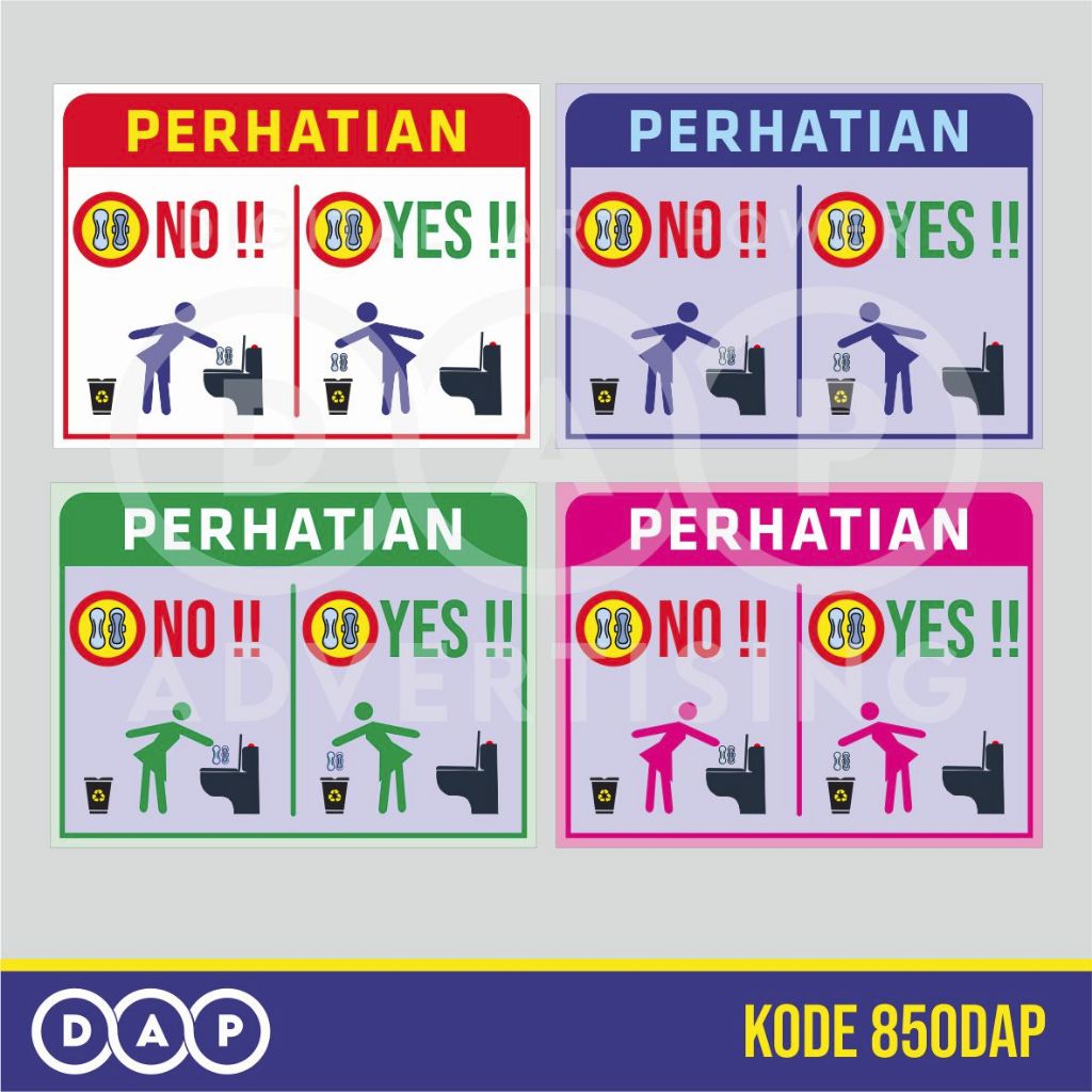 

850 - STIKER LARANGAN BUANG PEMBALUT KE TOILET