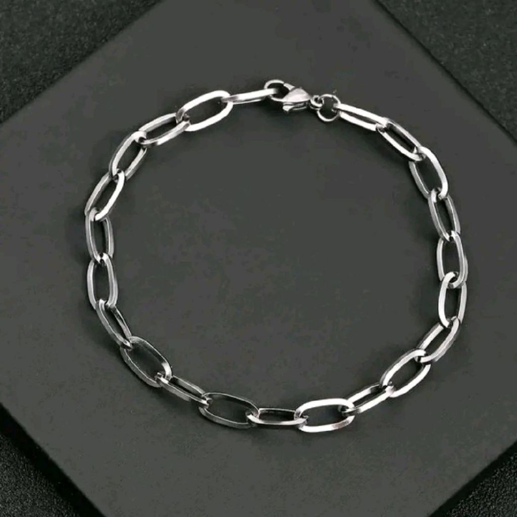 Gelang Rantai Paperclip Titanium Anti Karat Laki-laki dan Perempuan Bisa Bayi Anak-anak Sampai Dewas