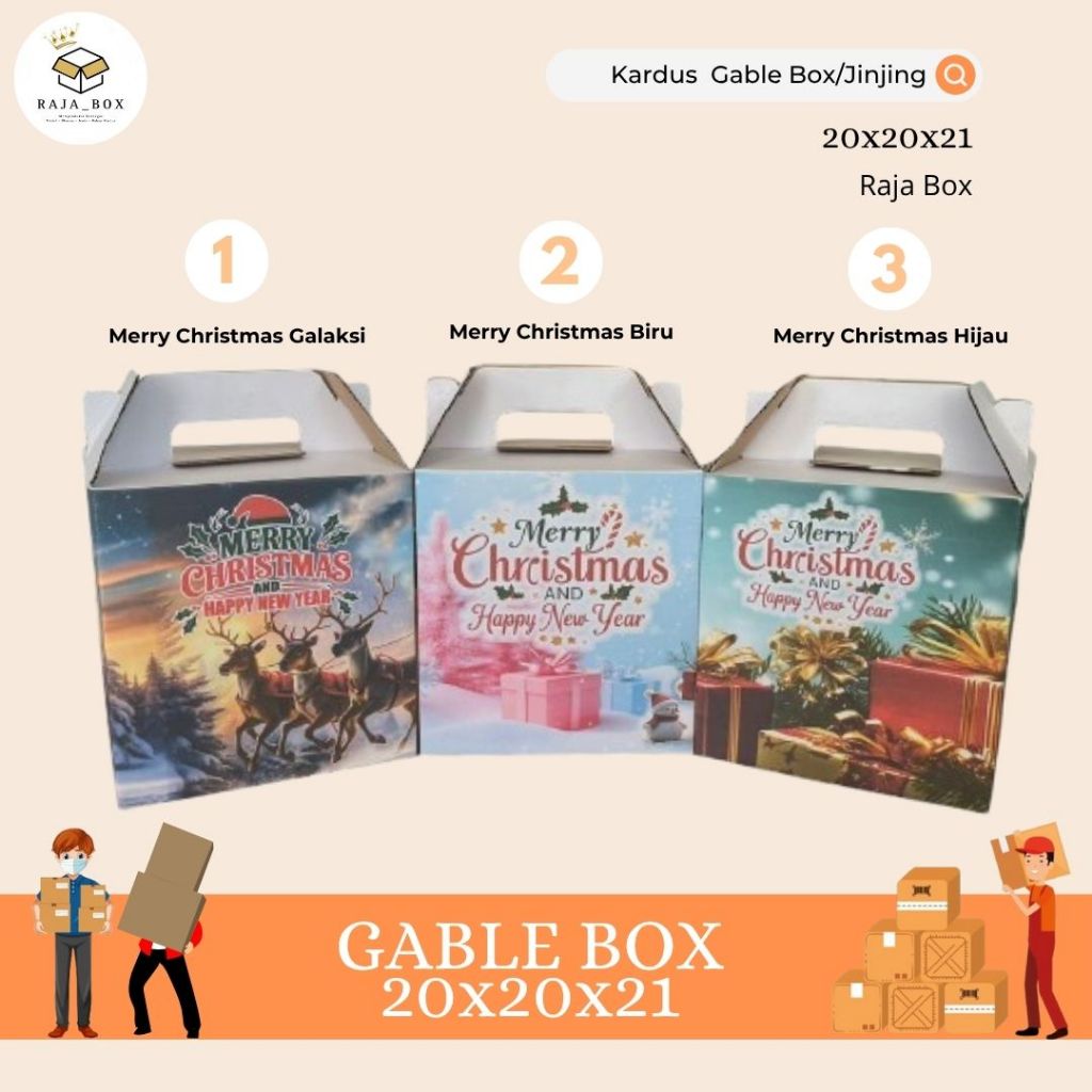 

Gable Box Kardus Jinjing Custom 20x20x21 Box Hampers Parcel Natal