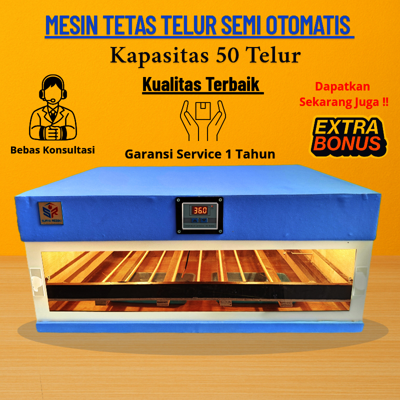 mesin tetas telur semi otomatis / mesin penetas telur semi otomatis kapasitas 50 telur