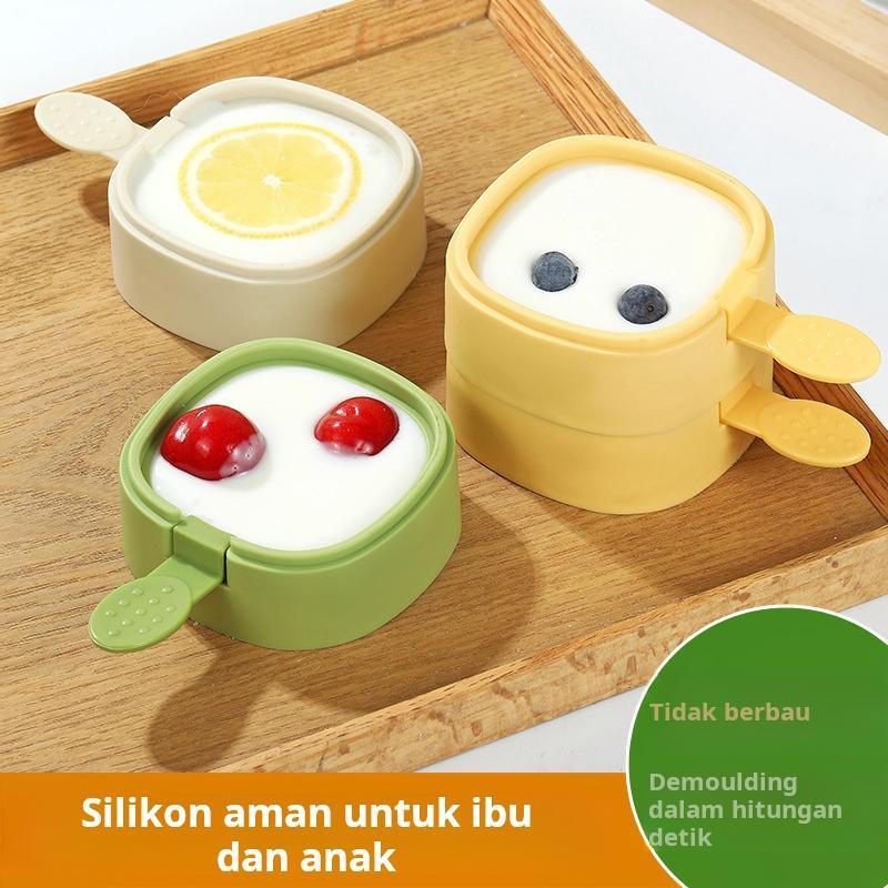 3Pcs Cetakan Es Krim Buah Stik Kotak Lucu Food Grade