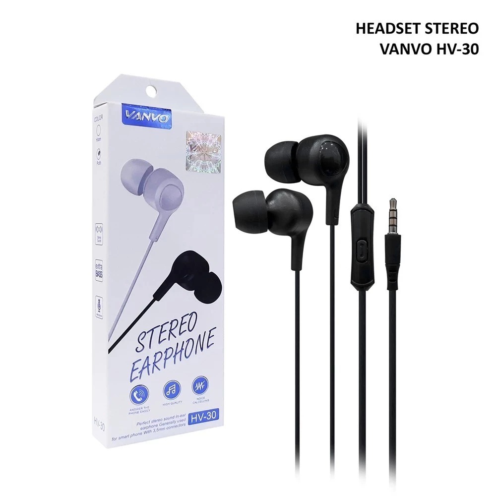 Headset Earphone Handsfree Stereo Vanvo HV-30 Stereo Earphone