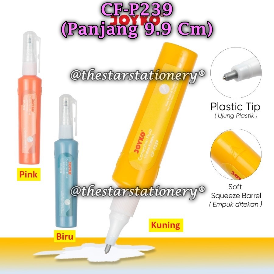 

(1 Biji) Correction fluid JOYKO CF-P239 Cairan Koreksi Penghapus Cair Joyko CF-P239 (1 Biji)