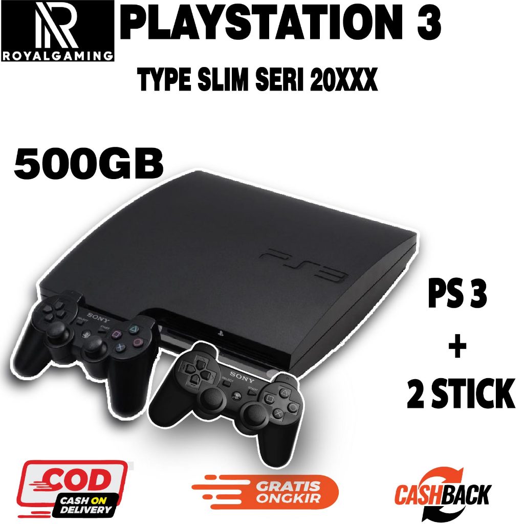 Royalgamingps Playstation 3 Seri 20xx/25xx/30xx Ps3 Type Sony Slim Cfw Cech 250gb/320gb/500gb