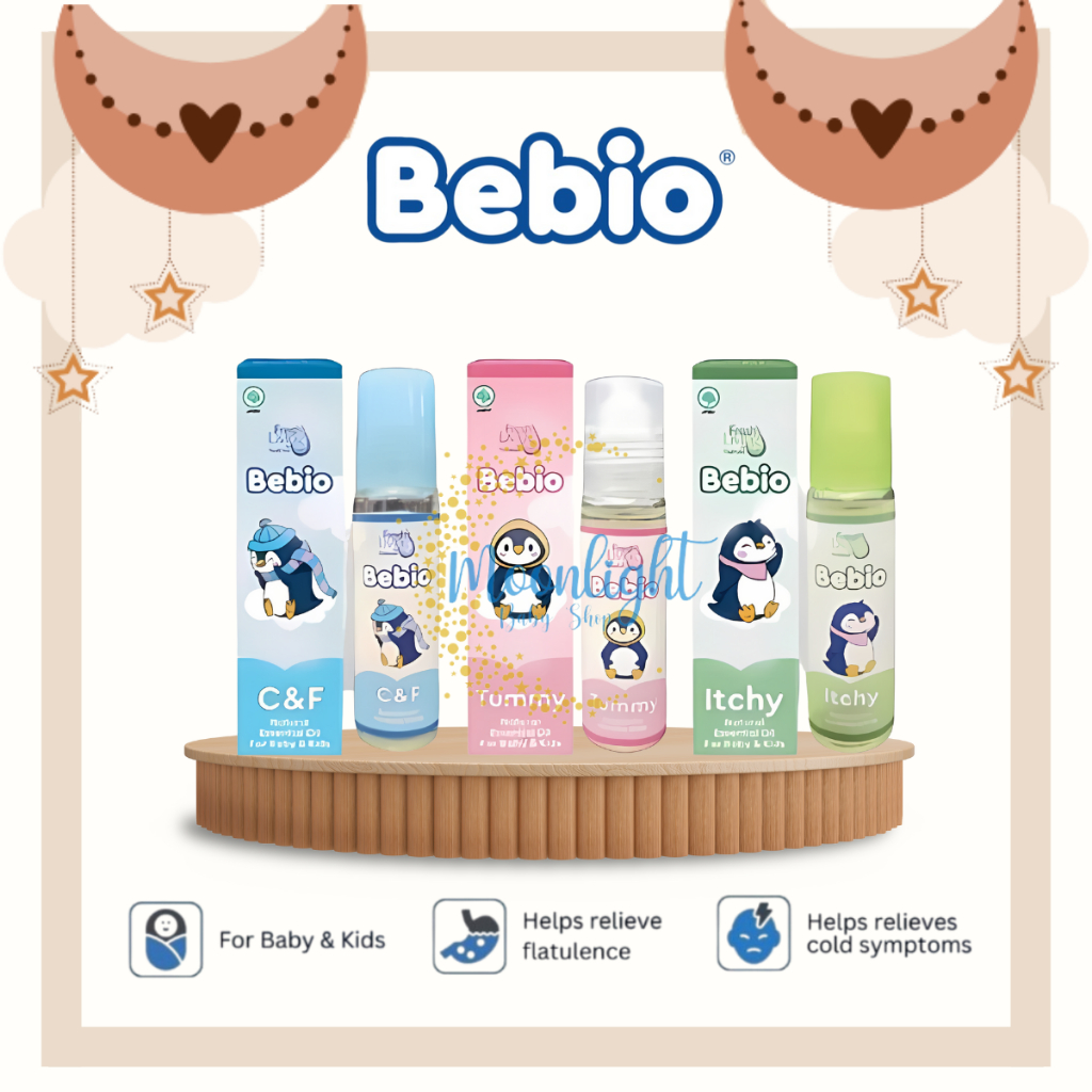 BEBIO Baby Oil Essential Oil 9ml Cough and Flu, Tummy, Itchy - Minyak Aromatherapy Untuk Bayi