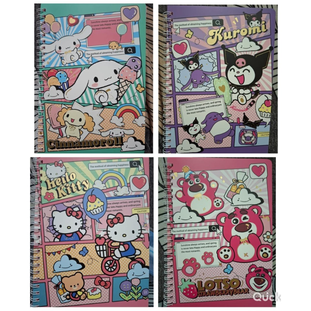 

Notebook Ring A5 isi 60 Lembar Sanrio Kuromi Cinnamoroll Melody / Buku Tulis Ring A5 / Buku Catatan Karakter Sanrio