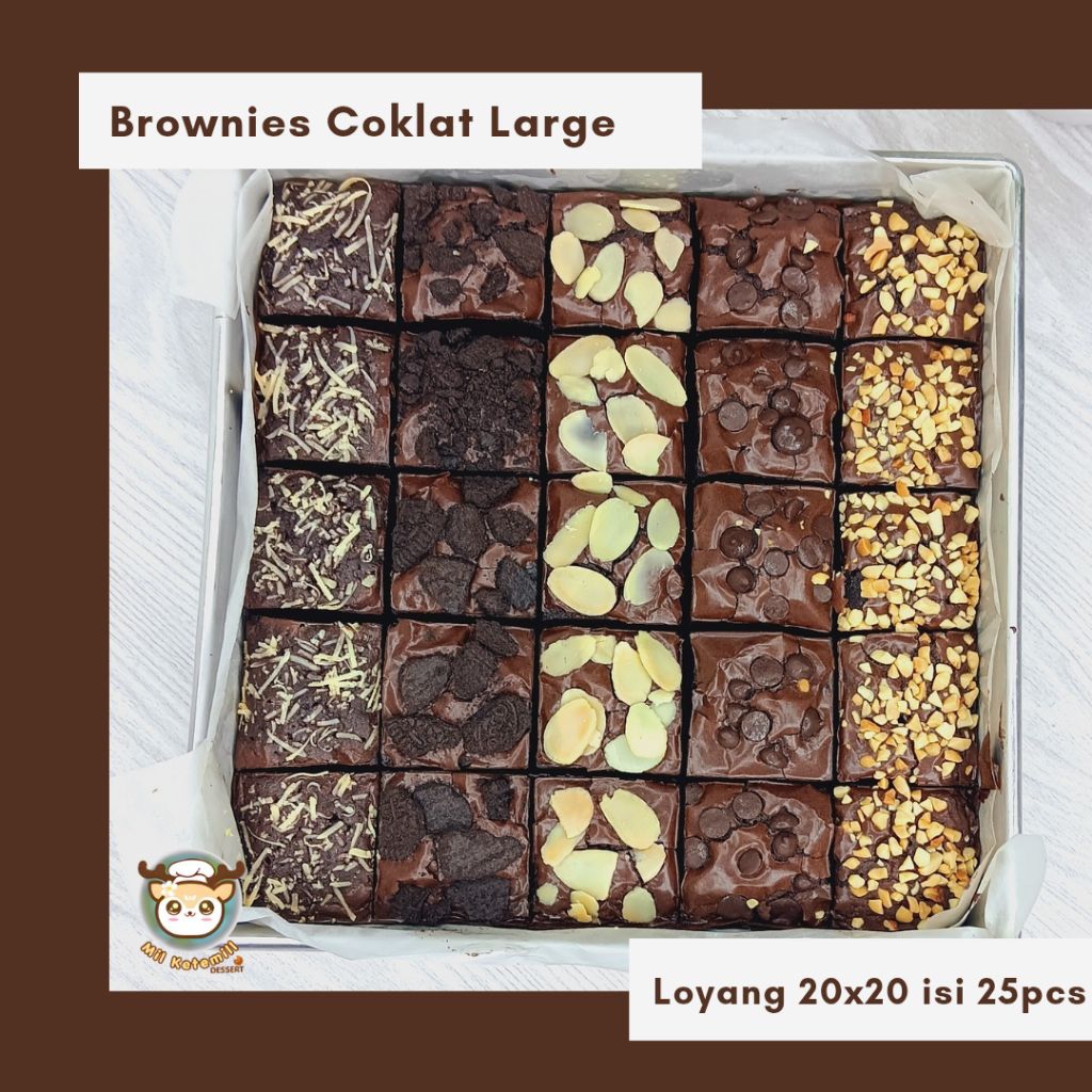 

Fudgy Brownies Sekat 20x20 isi 25 Potong , Fudgy Brownies Coklat Large