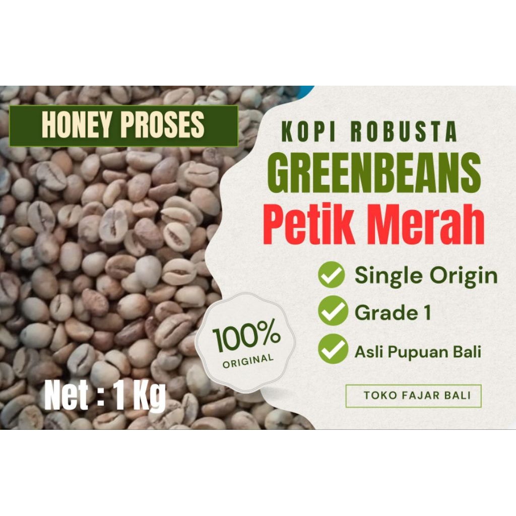 

Biji kopi PETIK MERAH ROBUSTA grade 1. HONEY DAN NATURAL PROSES. Asli Pupuan Bali