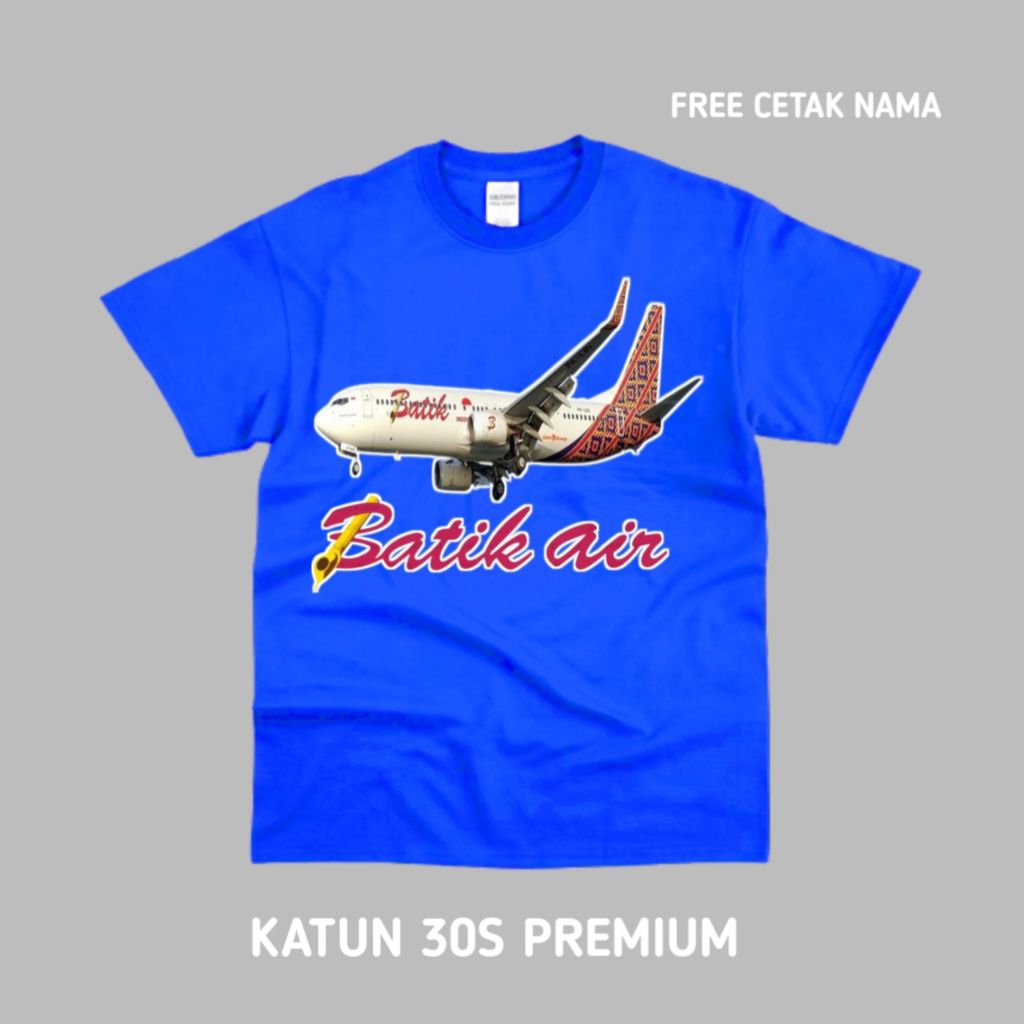 Batik Air Kaos Anak Motif Pesawat Batik Air Bahan Premium