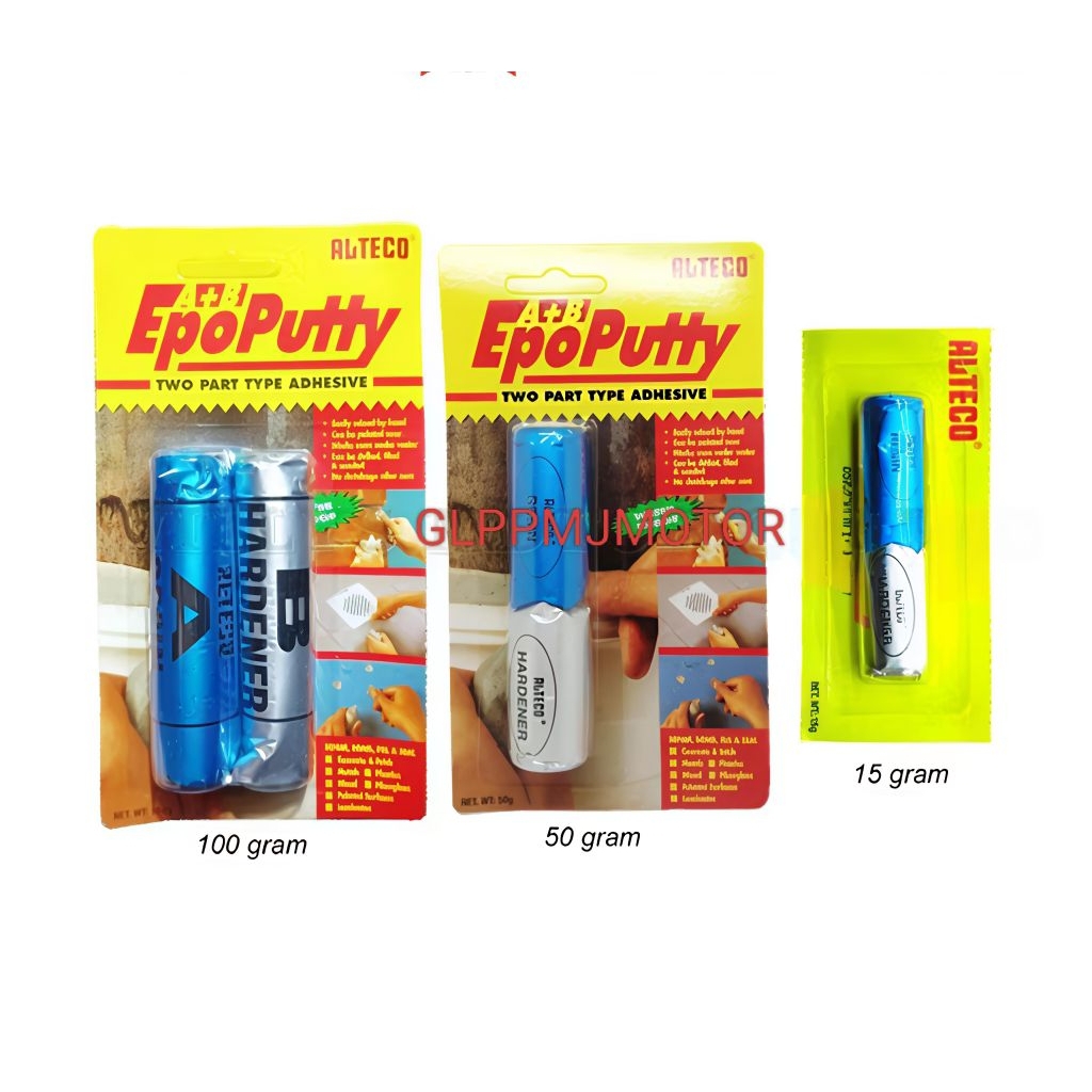

LEM PORTING EPO PUTTY ALTECO Epoxy Putty 2 In 1 100gram 50gram 15gram Epoputty Lem Dodol Kapal Resin Original