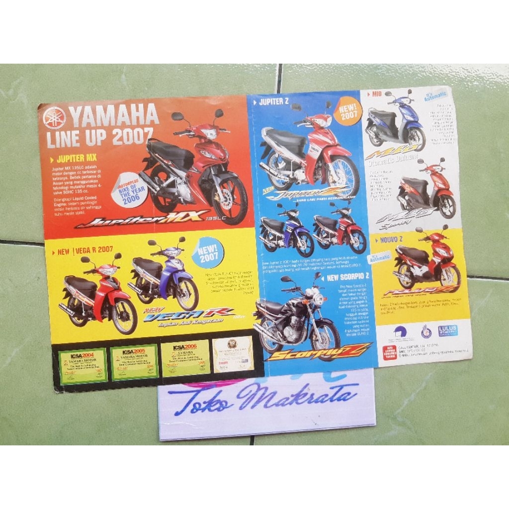 lembar brosur katalog motor Yamaha 2007 dan Yamaha V-IXION