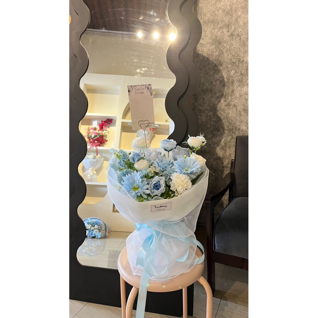 buket bunga mawar buket wisuda mawar biru