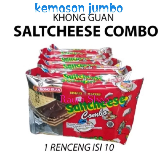 

Khong Guan Saltcheese Combo Renceng Biskuit + wafer coklat isi 10 pcs