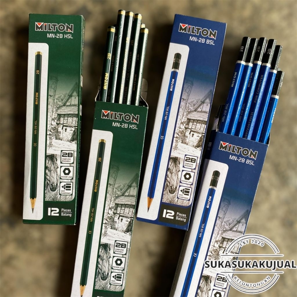 

pensil MILTON 2B 1box isi 12pcs pensil