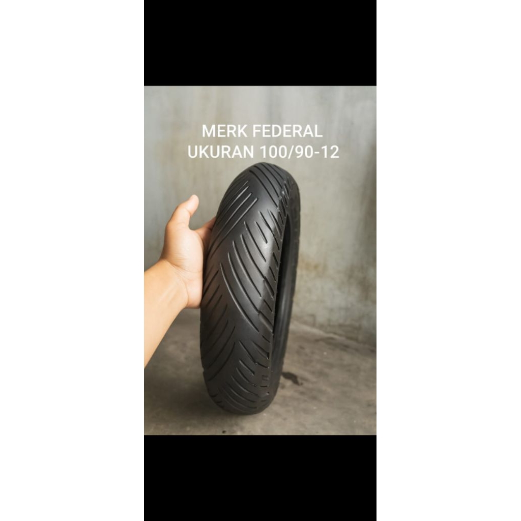 BAN MOTOR MERK FEDERAL UKURAN100/90 RING12 (TUBLES)