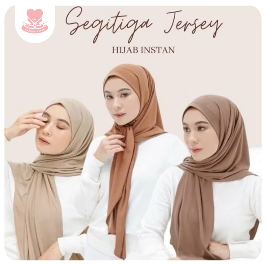 Hijab Segitiga Instan Jersey | Segitiga Instan Jersey Polos | Jilbab Segitiga Jersey dewasa