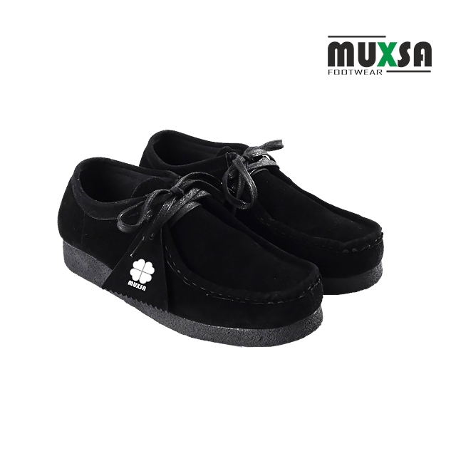 Muxsa Footwear Mannaf Fullblack Sepatu Chunky Suede Casual Wallabee Pria Wanita