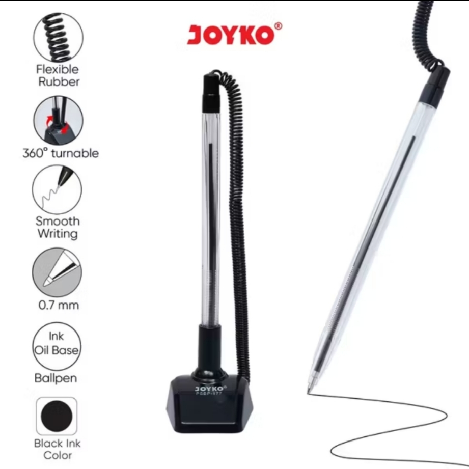 

Joyko Pen Stand Meja Berdiri PSBP-177 0.7mm Hitam 360° Turnable Pulpen Pena Ball Pen