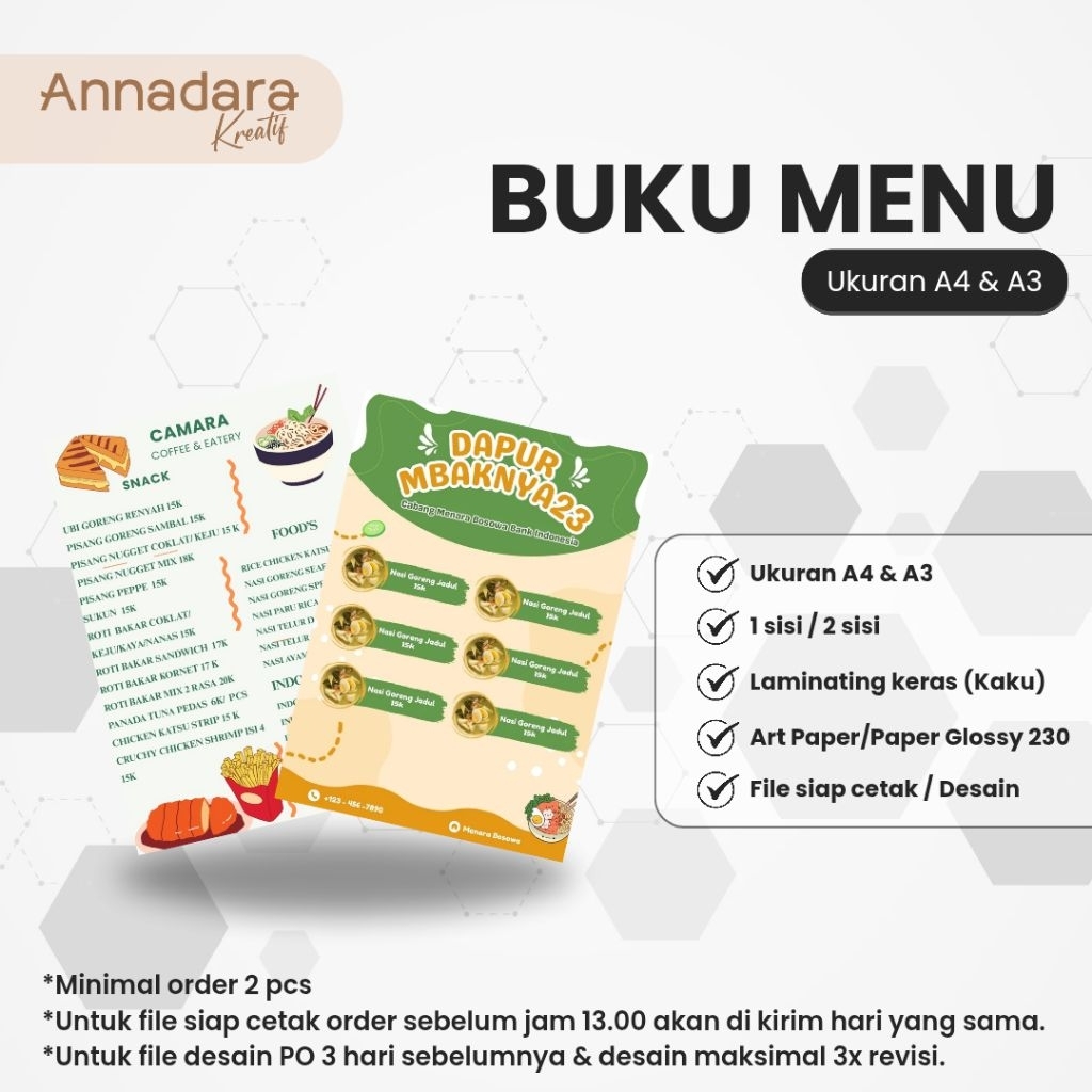 

jasa desain dan cetak daftar menu kekinian / menu makanan dan minuman kekinian / daftar menu custom / daftar menu jualan termurah