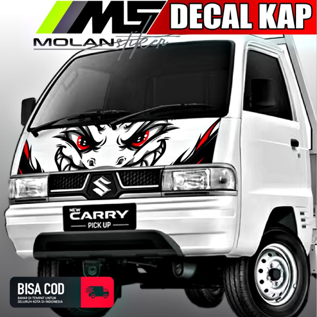 Decal Sticker Striping Variasi Kabin Depan Suzuki Carry Futura & Mitsubishi Colt T120SS Decal Kap/Ka