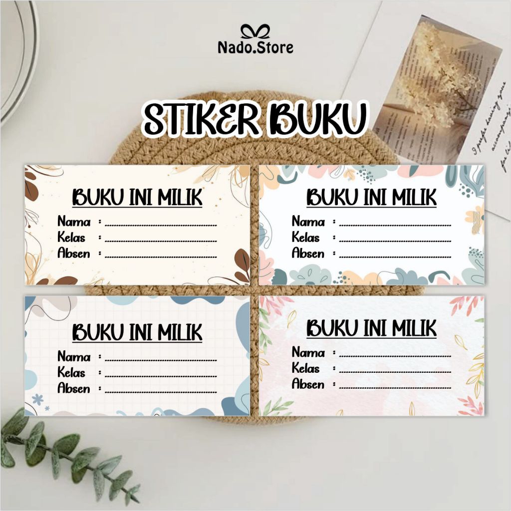 

(Isi 20 Pcs) Stiker Nama Buku Sekolah Aestetik