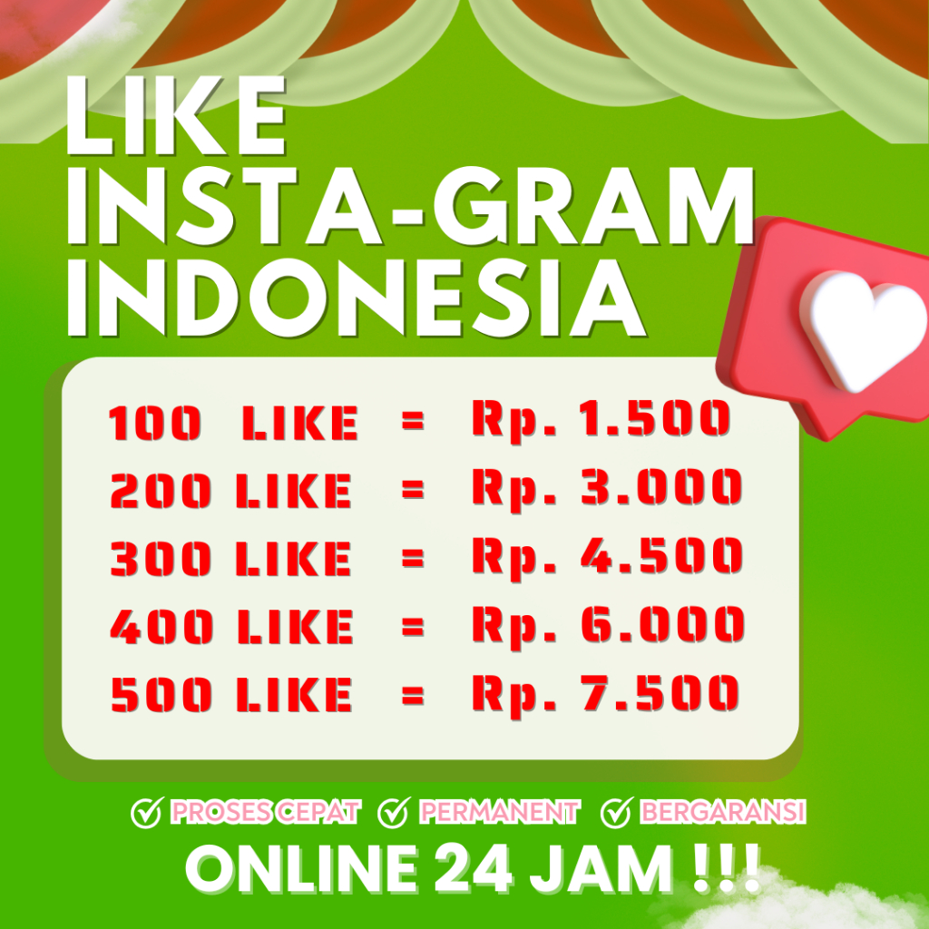 Like instagram indonesia PERMANEN  - Online 24 Jam