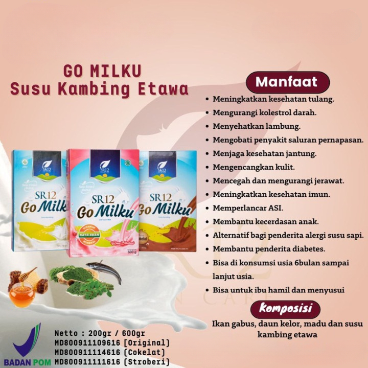 

GO MILKU SR12 SUSU KAMBING ETAWA HALAL BPOM MENINGKATKAN KESEHATAN IMUN TUBUH MELANCARKAN ASI ASLI