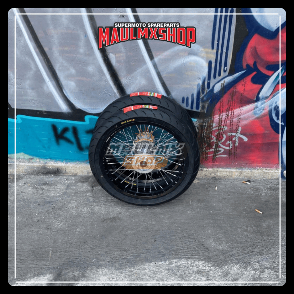 WHEELSET SUPERMOTO KLX DTRACKER BAN MAXXIS