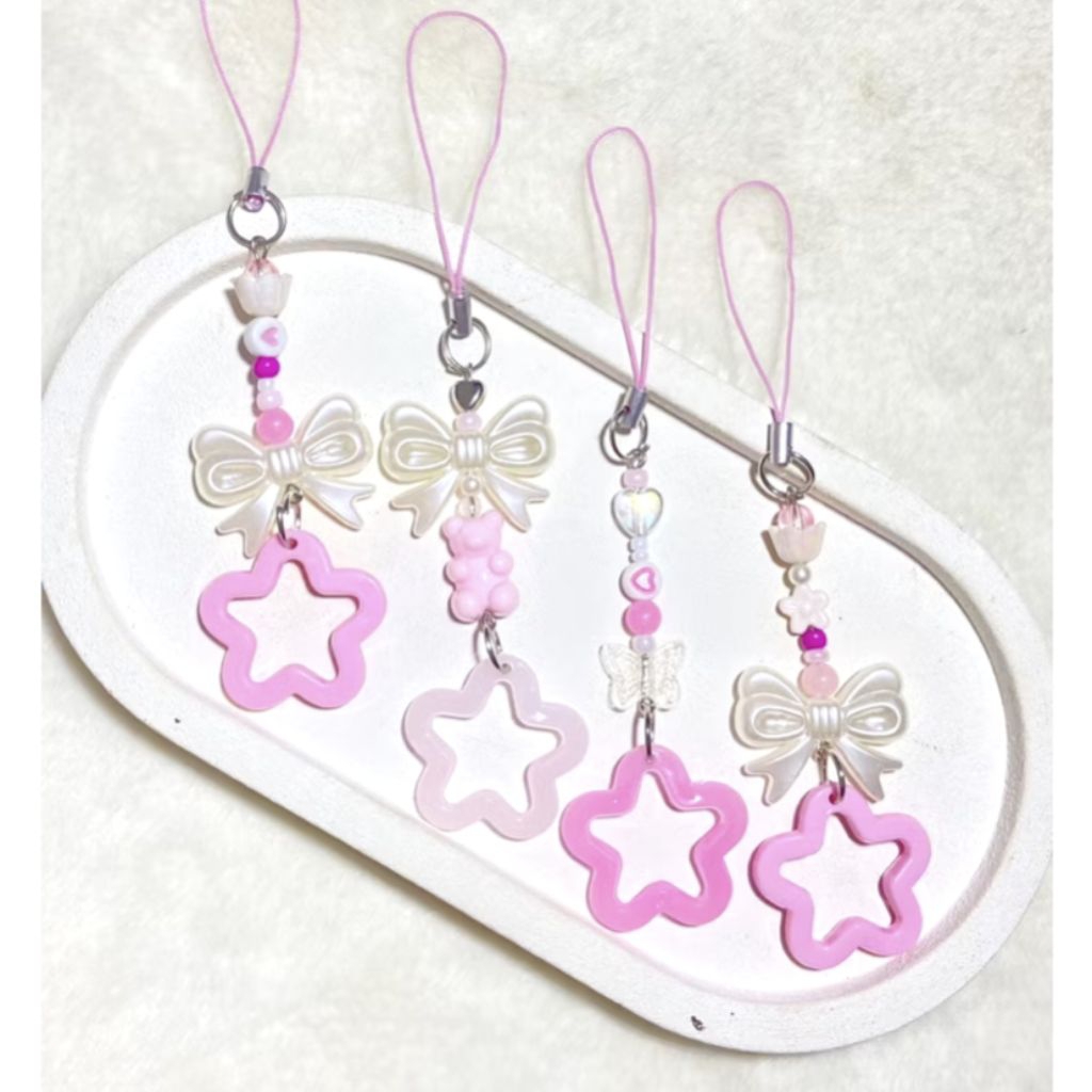 GANTUNGAN HP AESTHETIC| GANTUNGAN HP PINK CUTE| PHONESTRAP STAR