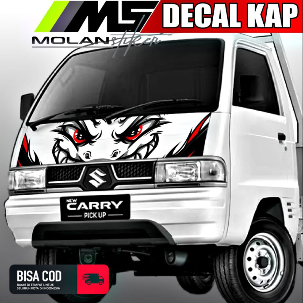 Decal Sticker Striping Variasi Kabin Depan Suzuki Carry Futura & Mitsubishi Colt T120SS Decal Kap/Ka