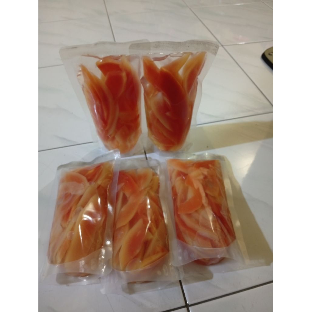 

asinan/manisan pepaya manis 400gram, gula asli, kualitas premium, HALAL