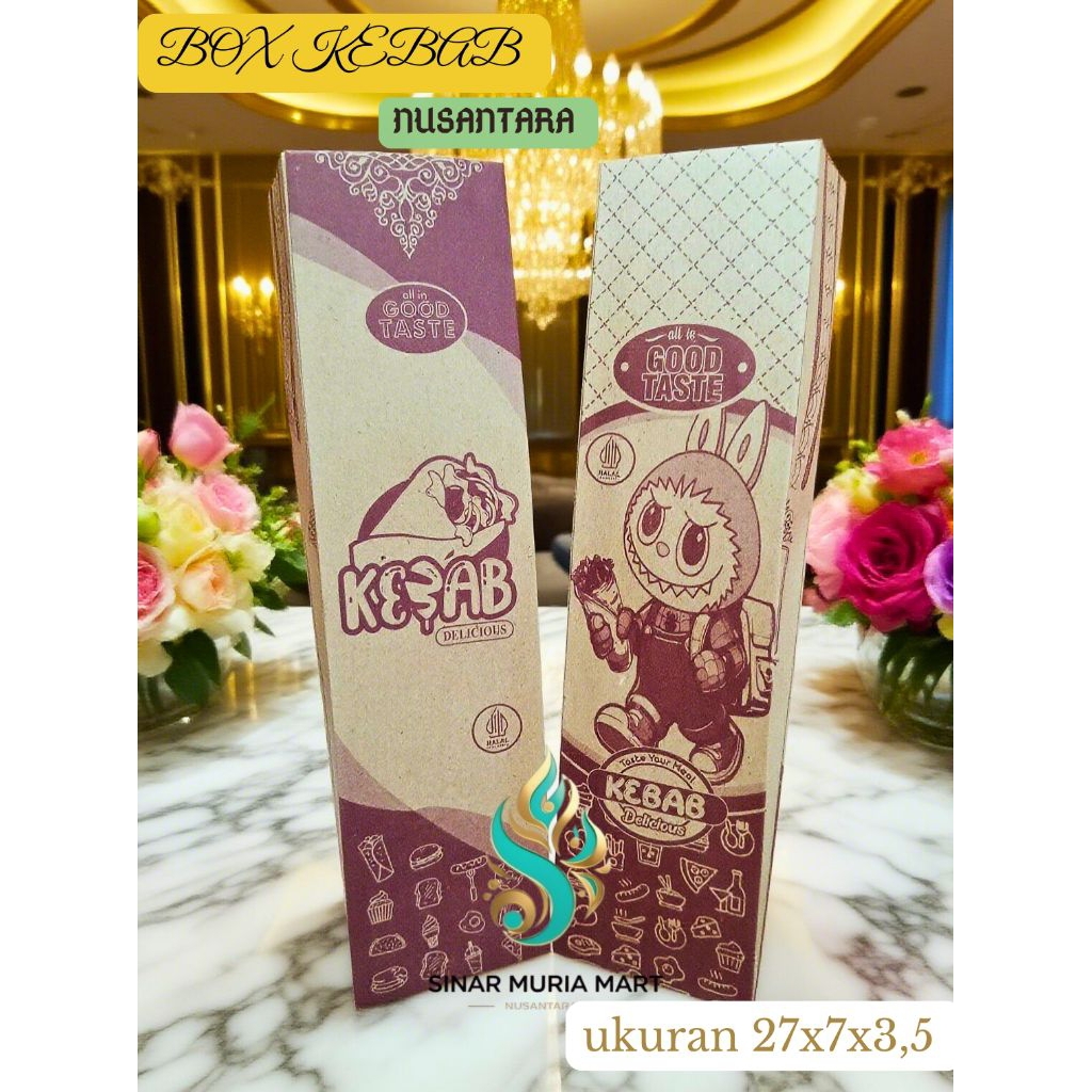 

Packaging Dus Kantong kebab Higienis (Lipat), Tempat Kebab, Bungkus Kebab 20x7x3.5 isi 200 pcs