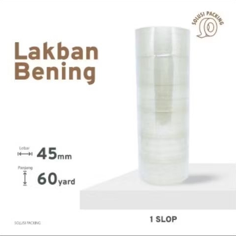 

Lakban OPP Bening Ksatria 45mm x 60 Yard Slop 6 Roll Isolasi Kualitas Premium