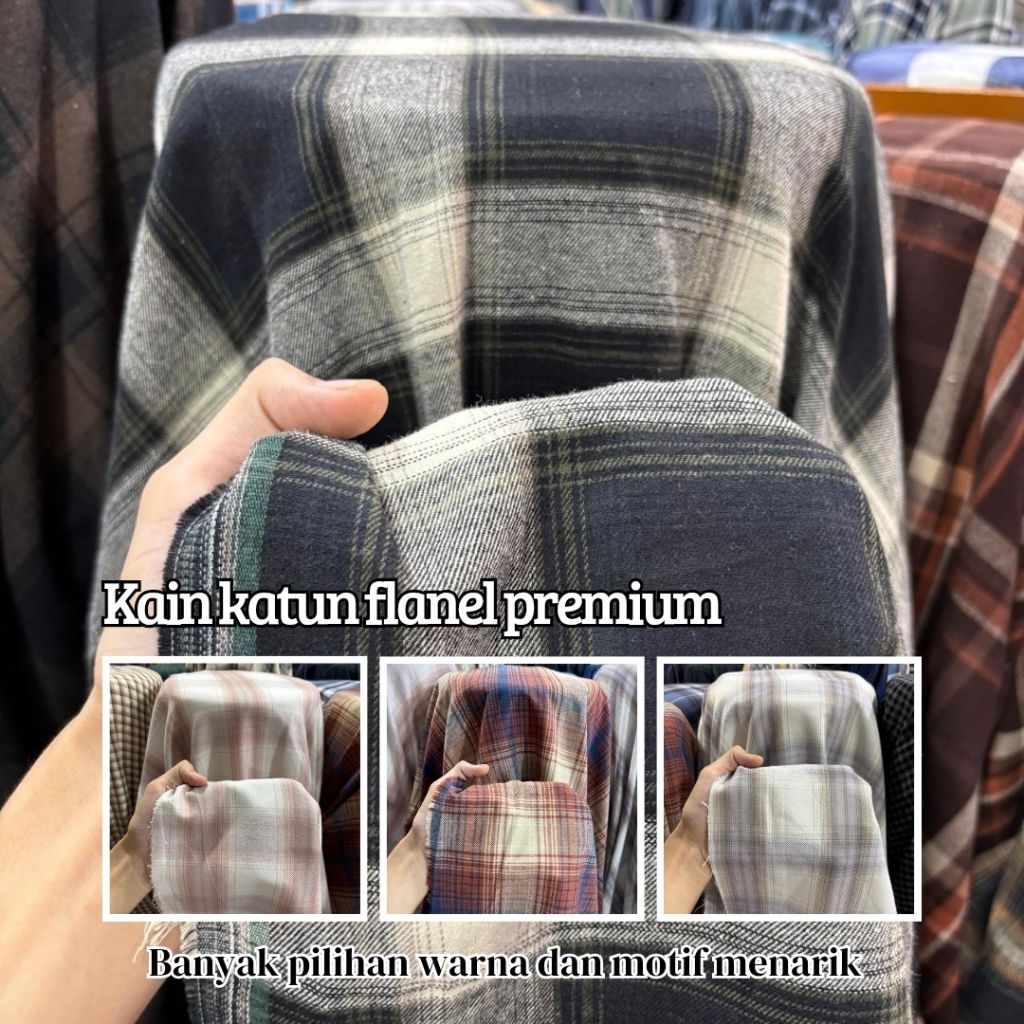 KAIN FLANEL KOTAK | Harga/0,5m | kain flanel meteran | kain flanel premium motif | kain flanel impor