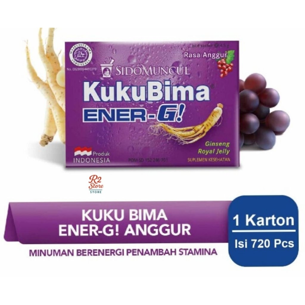 

Kukubima Energi Rasa Anggur – 1 Box Isi 6 Sachet | Tambah Energi & Segar!
